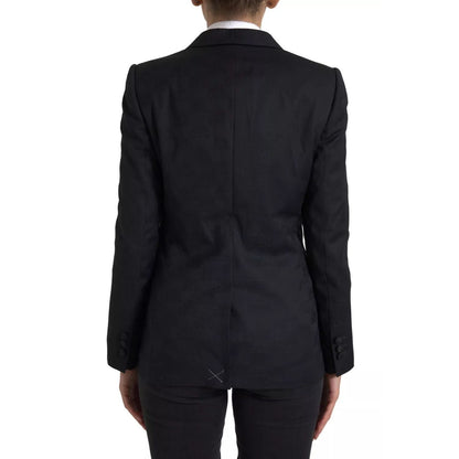 Dolce & Gabbana Black Long Sleeve Coat Blazer Jacket Dolce & Gabbana