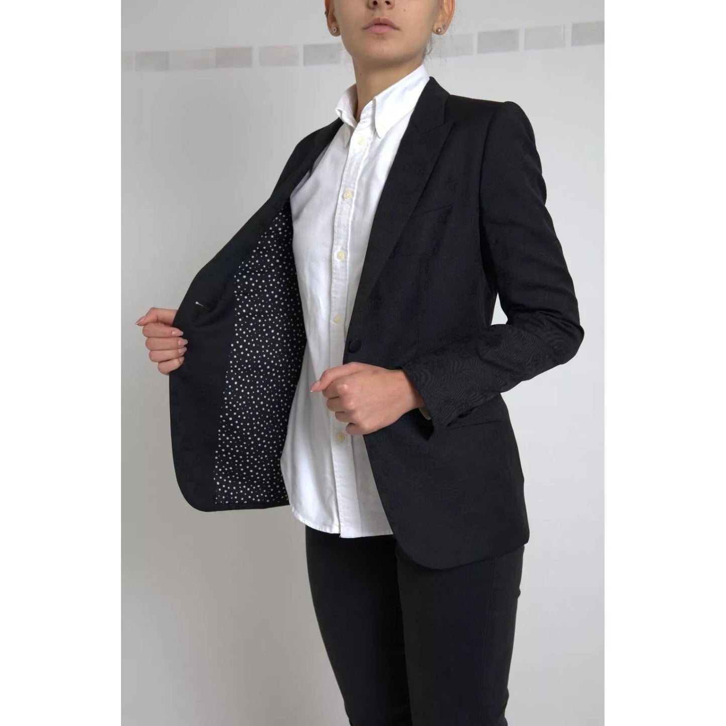 Dolce & Gabbana Black Long Sleeve Coat Blazer Jacket Dolce & Gabbana