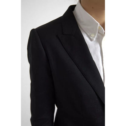 Dolce & Gabbana Black Long Sleeve Coat Blazer Jacket Dolce & Gabbana