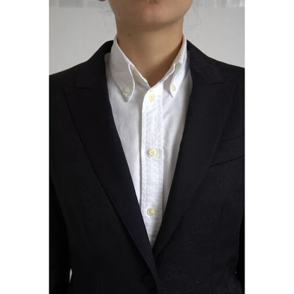 Dolce & Gabbana Black Long Sleeve Coat Blazer Jacket Dolce & Gabbana