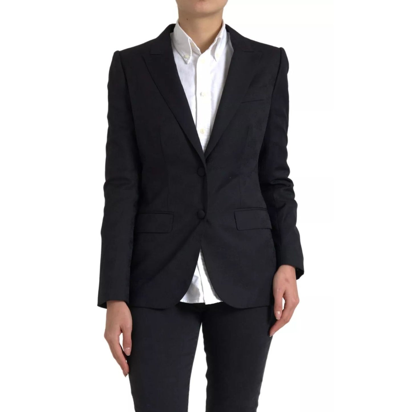 Dolce & Gabbana Black Long Sleeve Coat Blazer Jacket Dolce & Gabbana