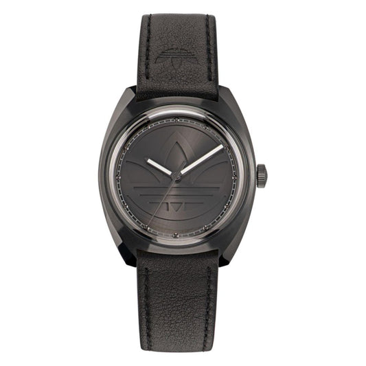 Adidas Black Leather Dress Watch Adidas
