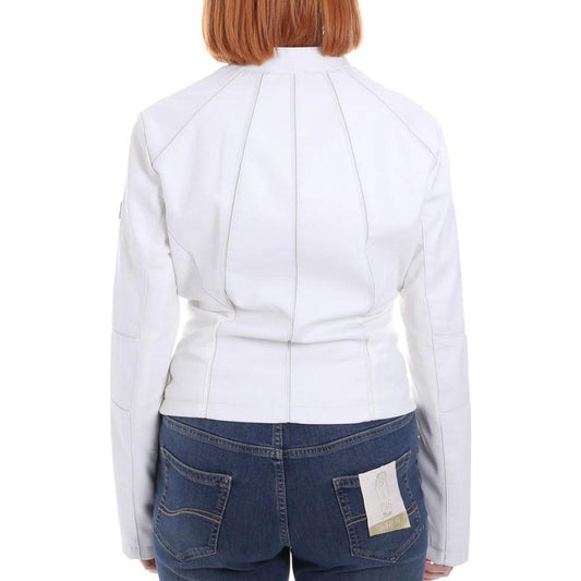 Yes Zee White Polyethylene Jackets & Coat YE-14607-L