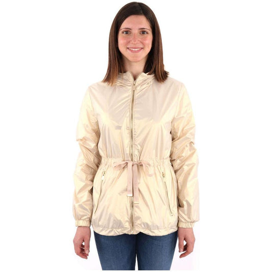 Yes Zee Beige Nylon Jackets & Coat YE-14616-M
