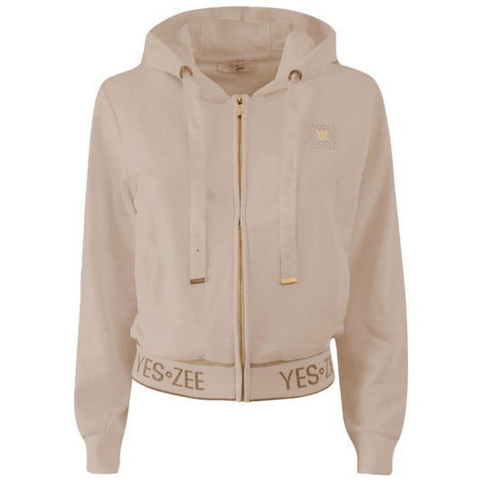 Yes Zee Beige Cotton Sweater YE-14618-S