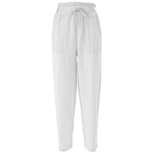 Yes Zee White Linen Jeans & Pant YE-14620-M