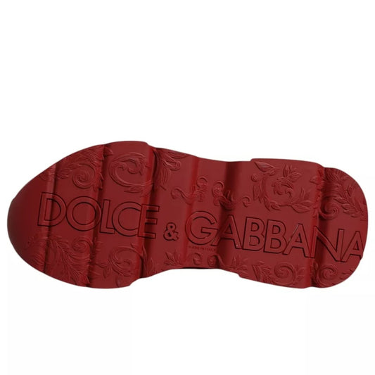 Dolce & Gabbana Red Leather Daymaster Low Top Sneakers Shoes MV6868-40.5
