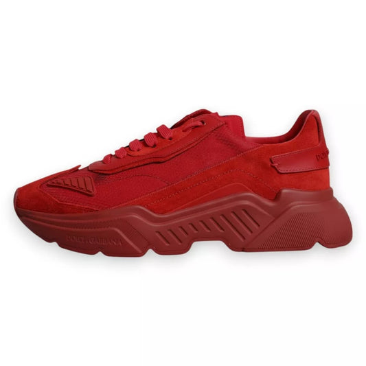 Dolce & Gabbana Red Leather Daymaster Low Top Sneakers Shoes MV6869-43.5