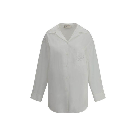Blumarine Shirt with strassed logo BL-P522C335AN0100-IT38 | S
