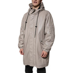 MSGM Beige Full Zip Hooded Long Sleeves Casual Coat Jacket JKT41206-48