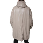 MSGM Beige Full Zip Hooded Long Sleeves Casual Coat Jacket JKT41206-48