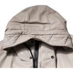 MSGM Beige Full Zip Hooded Long Sleeves Casual Coat Jacket JKT41206-48