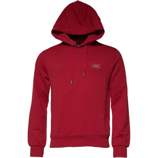 Dolce & Gabbana Red Cotton Logo Hooded Sweatshirt Sweater TSH878544-48
