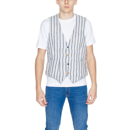 Gianni Lupo Beige Cotton Waistcoat Gianni Lupo