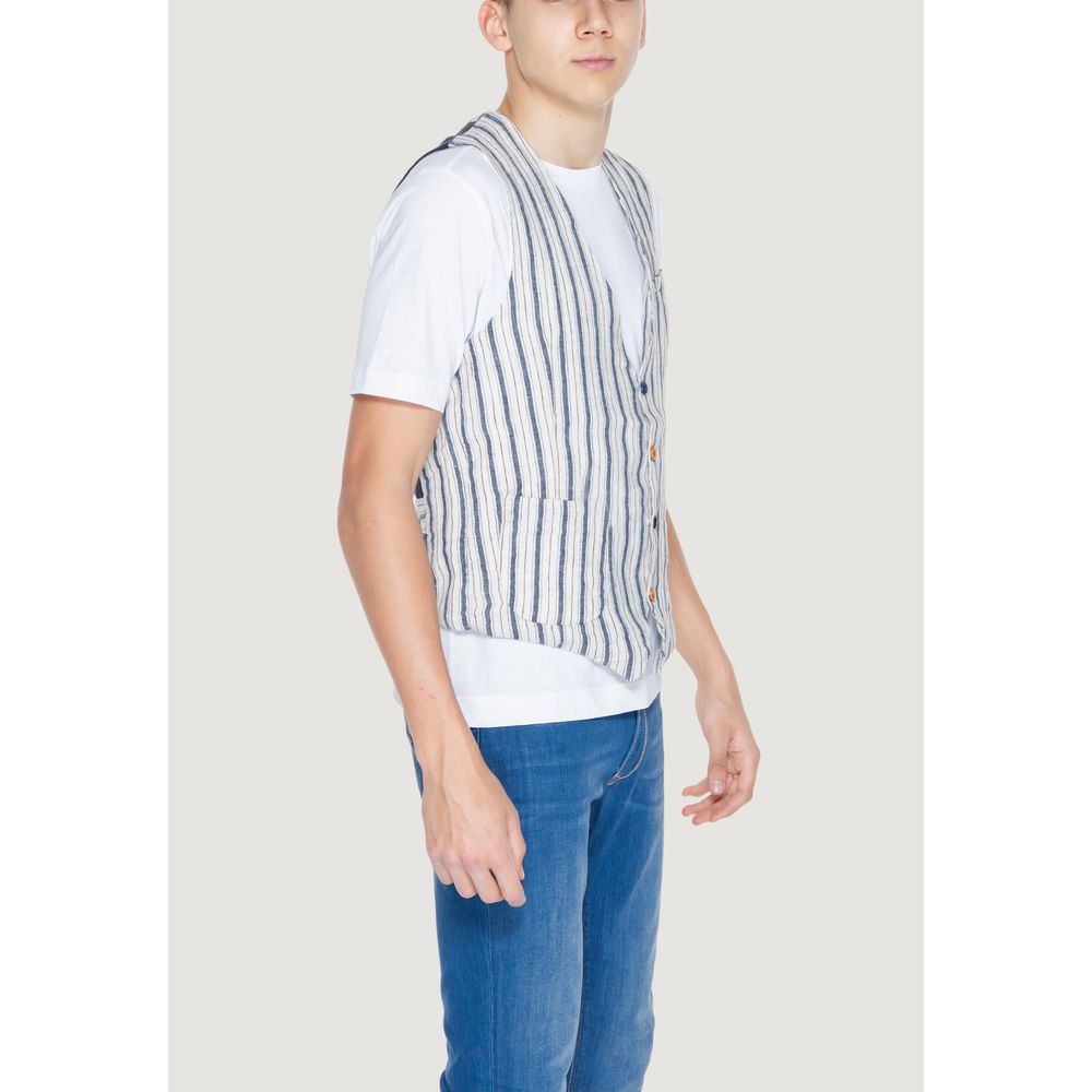 Gianni Lupo Beige Cotton Waistcoat Gianni Lupo