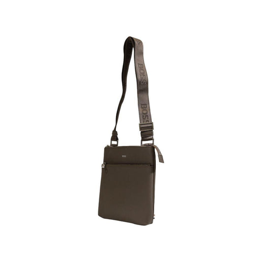 Hugo Boss Green Leather Messenger Bag BO-14895600148