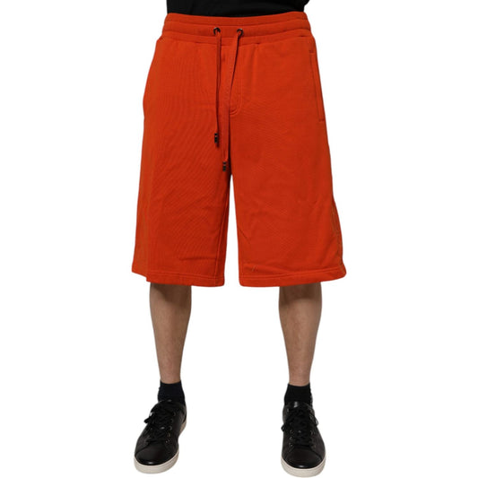 Dolce & Gabbana Red Cotton Blend Mid Waist Men Bermuda Shorts PAN75247-48