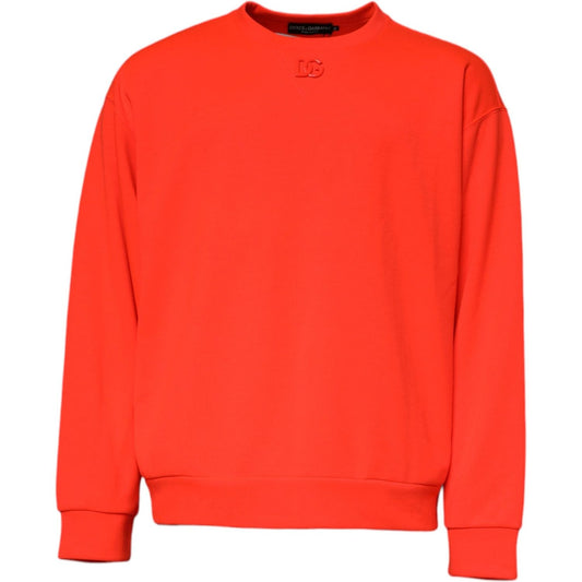 Dolce & Gabbana Red Logo Polyester Crew Neck Sweatshirt Sweater TSH87205-56