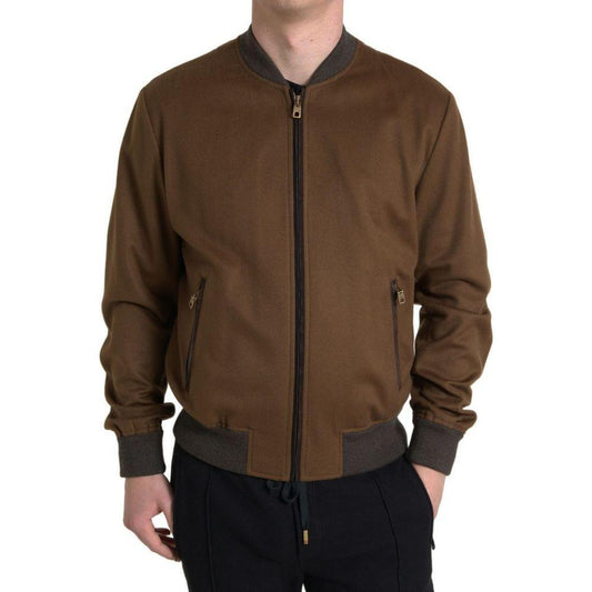 Dolce & Gabbana Brown Cashmere Jacket DO-1008-IT46 | S