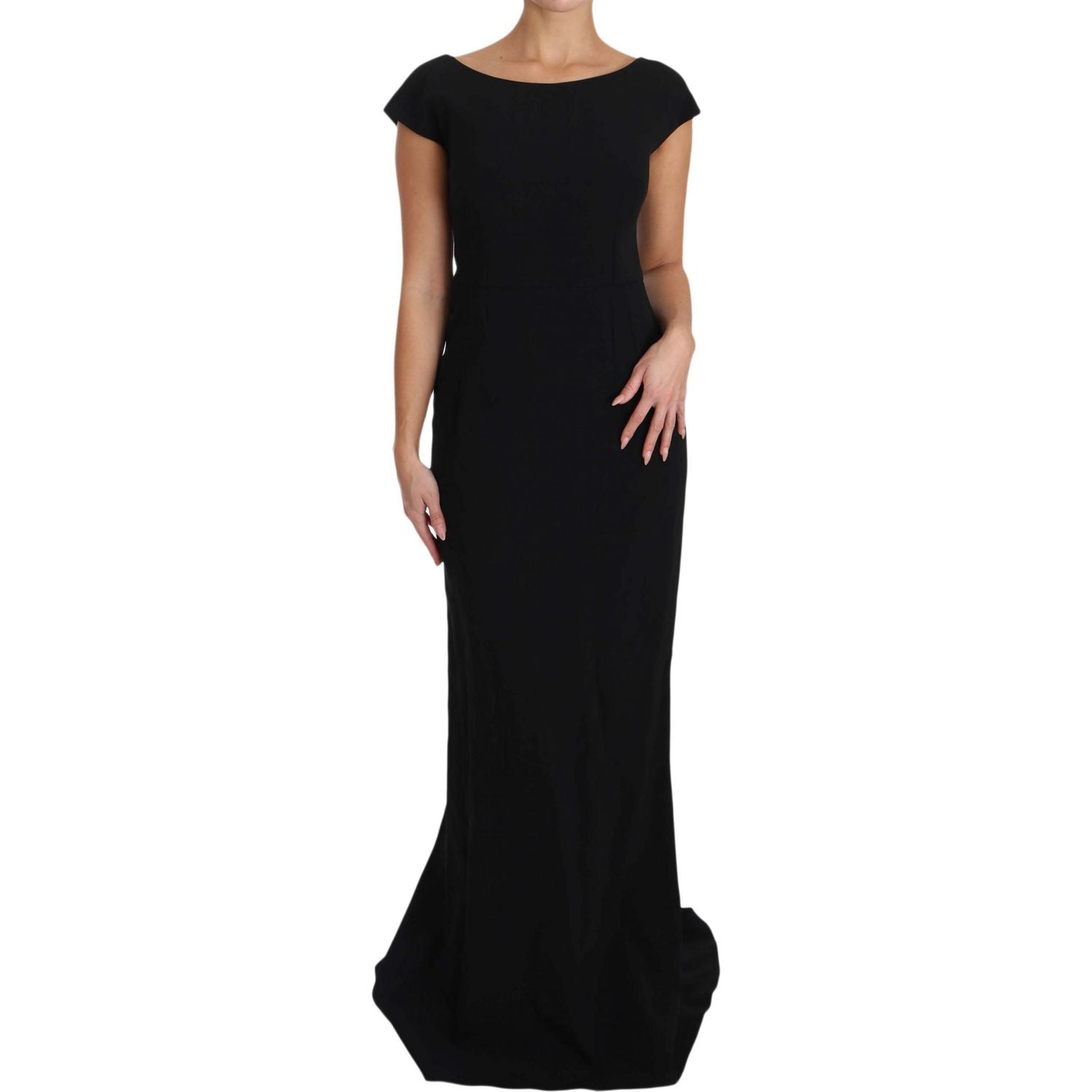 Dolce & Gabbana Black Stretch Fit Flare Gown Maxi