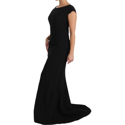 Dolce & Gabbana Black Stretch Fit Flare Gown Maxi