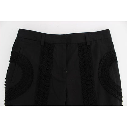 Dolce & Gabbana Black Cotton Stretch Torero Capris Pants