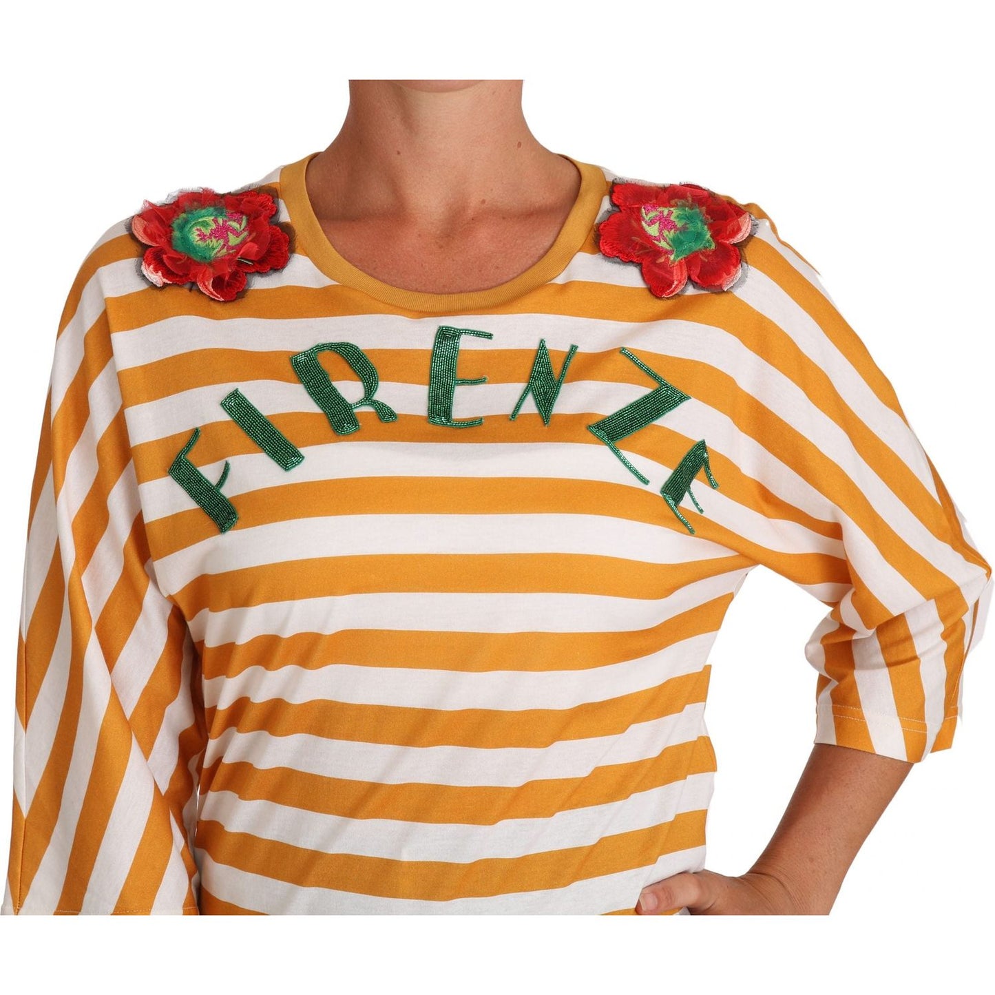 Dolce & Gabbana White Orange FIRENZE Top T-shirt Dolce & Gabbana