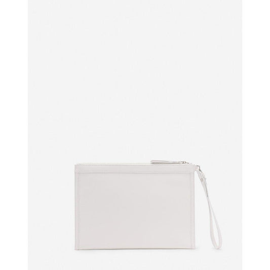 Lanvin White Leather Men Pouch Wallet LA-14934