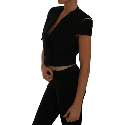 Dolce & Gabbana Black Short Croped Blazer Jacket Dolce & Gabbana