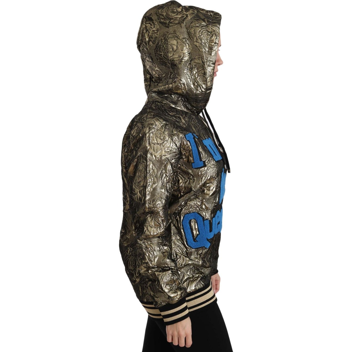 Dolce & Gabbana Im The Queen Jaquard Gold Sweatshirt Hoodie Dolce & Gabbana