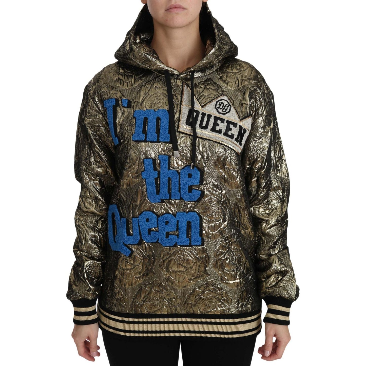 Dolce & Gabbana Im The Queen Jaquard Gold Sweatshirt Hoodie Dolce & Gabbana