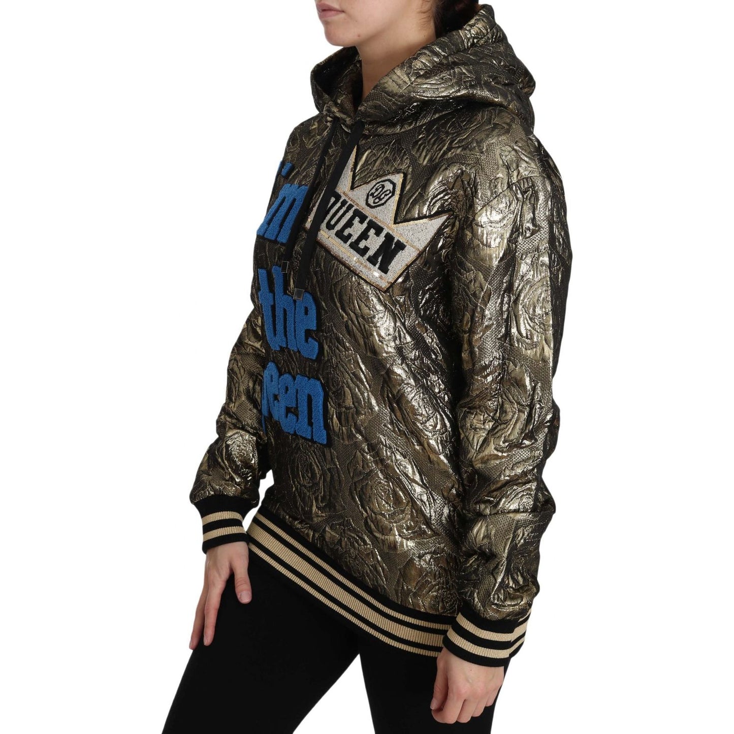 Dolce & Gabbana Im The Queen Jaquard Gold Sweatshirt Hoodie Dolce & Gabbana