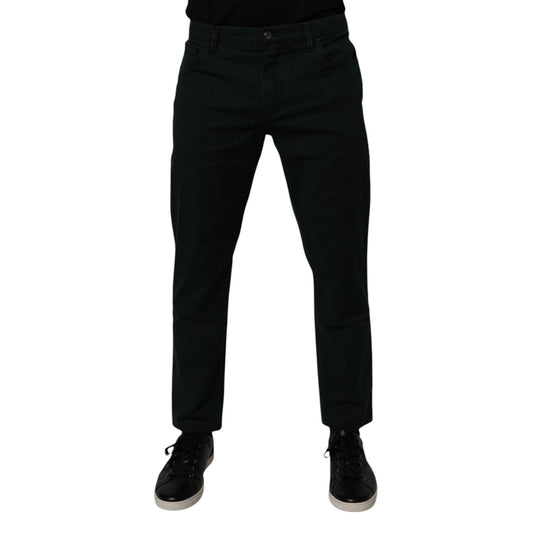 Dolce & Gabbana Dark Green Cotton Loose Men Denim Jeans PAN75209-48