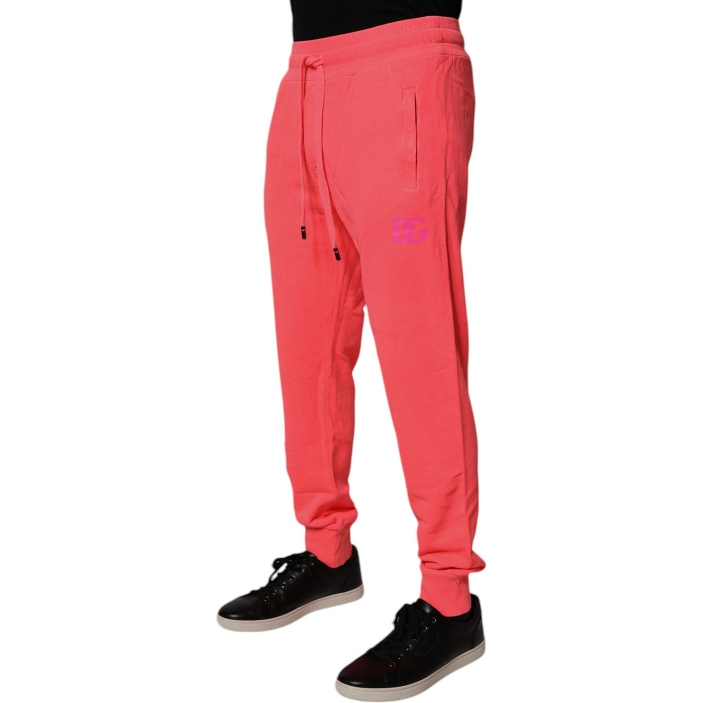 Dolce & Gabbana Neon Red Cotton Jogger Men Sweatpants Pants PAN75271-48