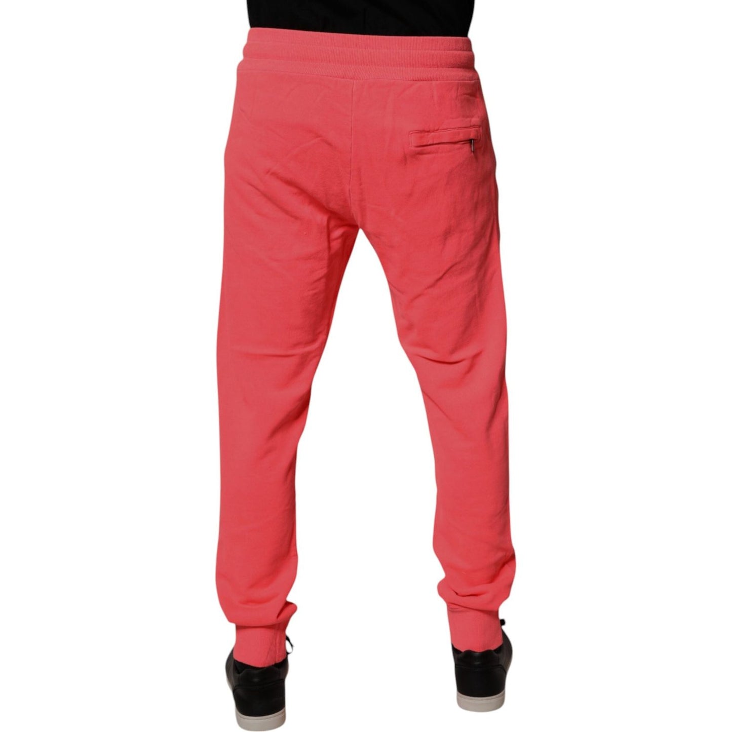 Dolce & Gabbana Neon Red Cotton Jogger Men Sweatpants Pants PAN75271-48