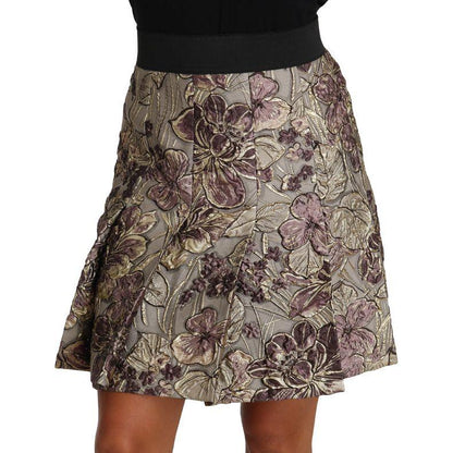 Dolce & Gabbana A-Line Mini Floral Print Jaquard Skirt Dolce & Gabbana
