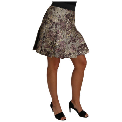 Dolce & Gabbana A-Line Mini Floral Print Jaquard Skirt Dolce & Gabbana