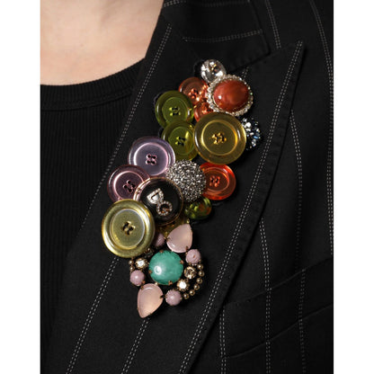 Dolce & Gabbana Multicolor Patchwork Embellished Coat Jacket