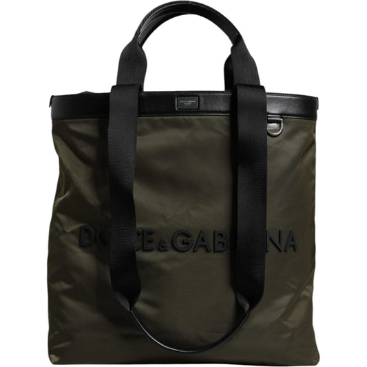Dolce & Gabbana Military Green Nylon Shoulder Strap Tote Bag BAG4339
