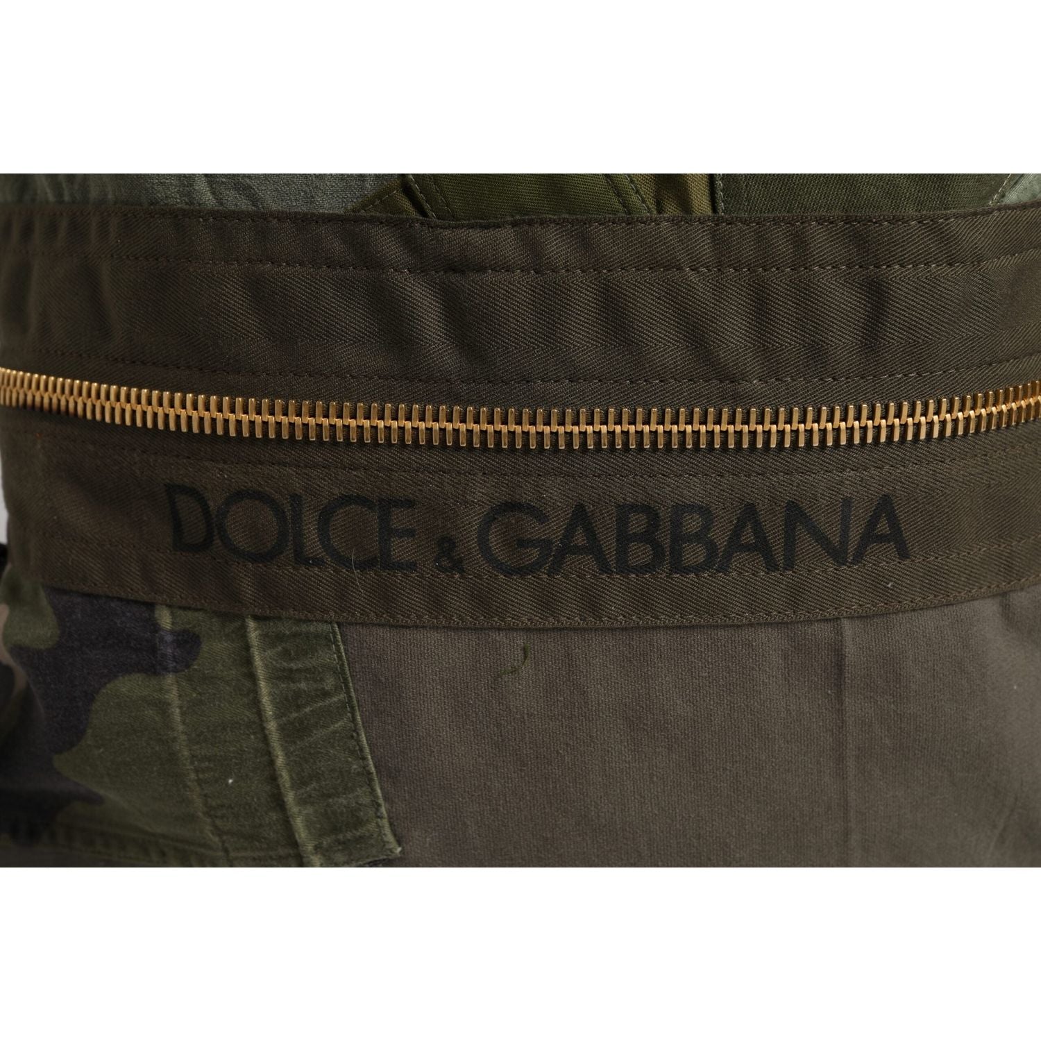 Dolce & Gabbana Military Green Patchwork Rucksack Backpack Bag
