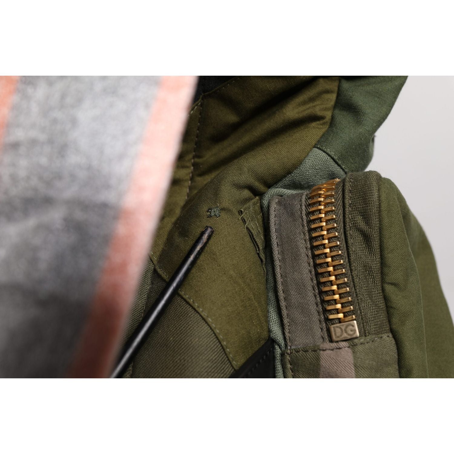 Dolce & Gabbana Military Green Patchwork Travel Backpack Bag