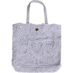 Dolce & Gabbana White Cordonetto Lace Beatrice Tote Shopping Bag BAG4396