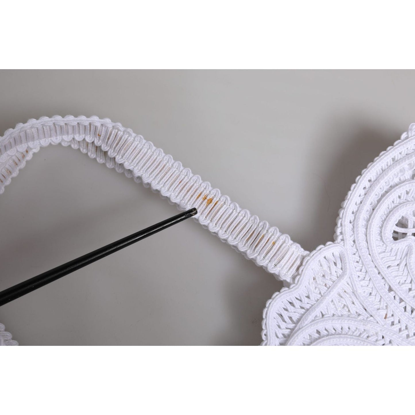 Dolce & Gabbana White Cordonetto Lace Beatrice Tote Shopping Bag BAG4396