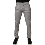 Dolce & Gabbana Gray Cotton Stretch Men Slim Fit Denim Jeans PAN75172-48