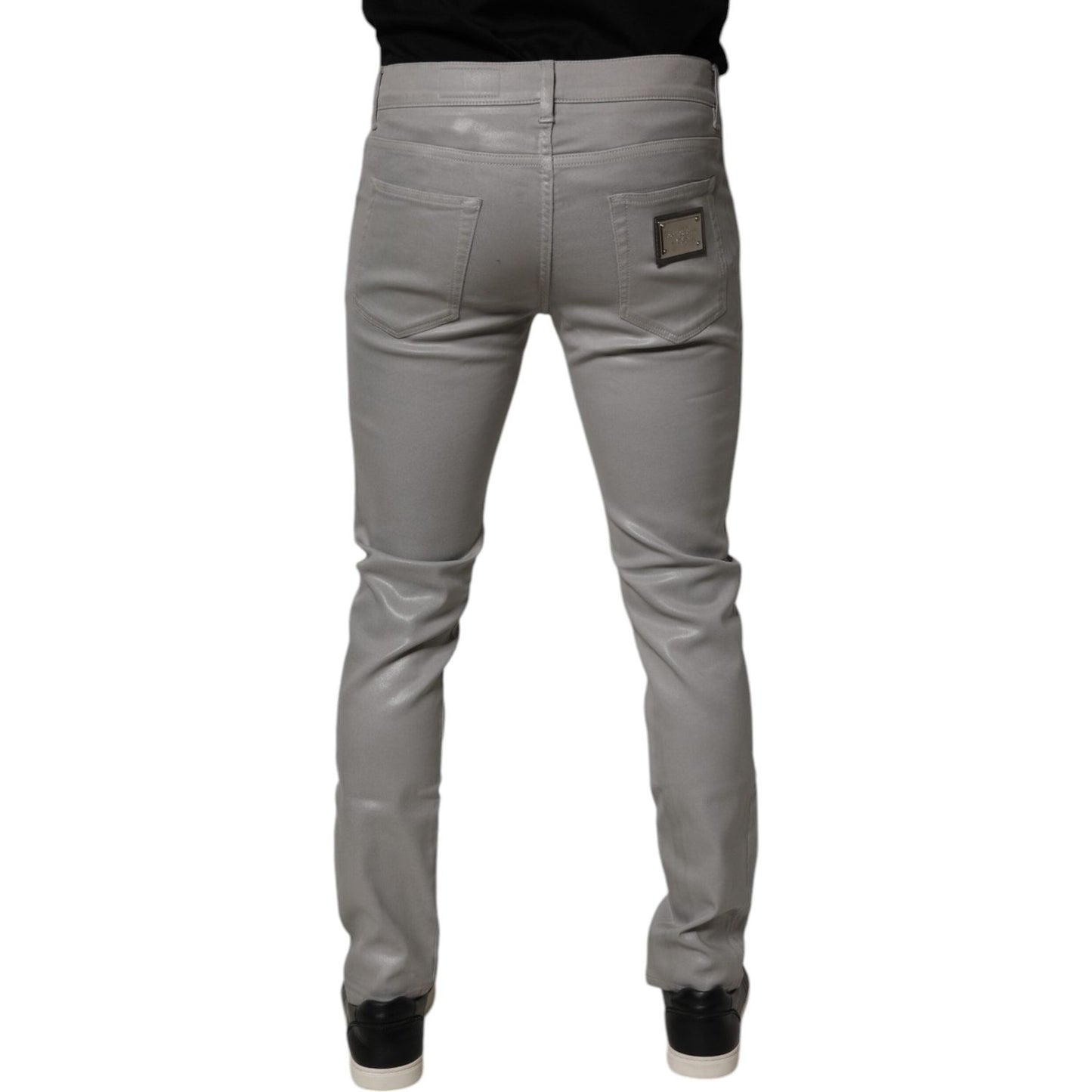 Dolce & Gabbana Gray Cotton Stretch Men Slim Fit Denim Jeans PAN75172-48