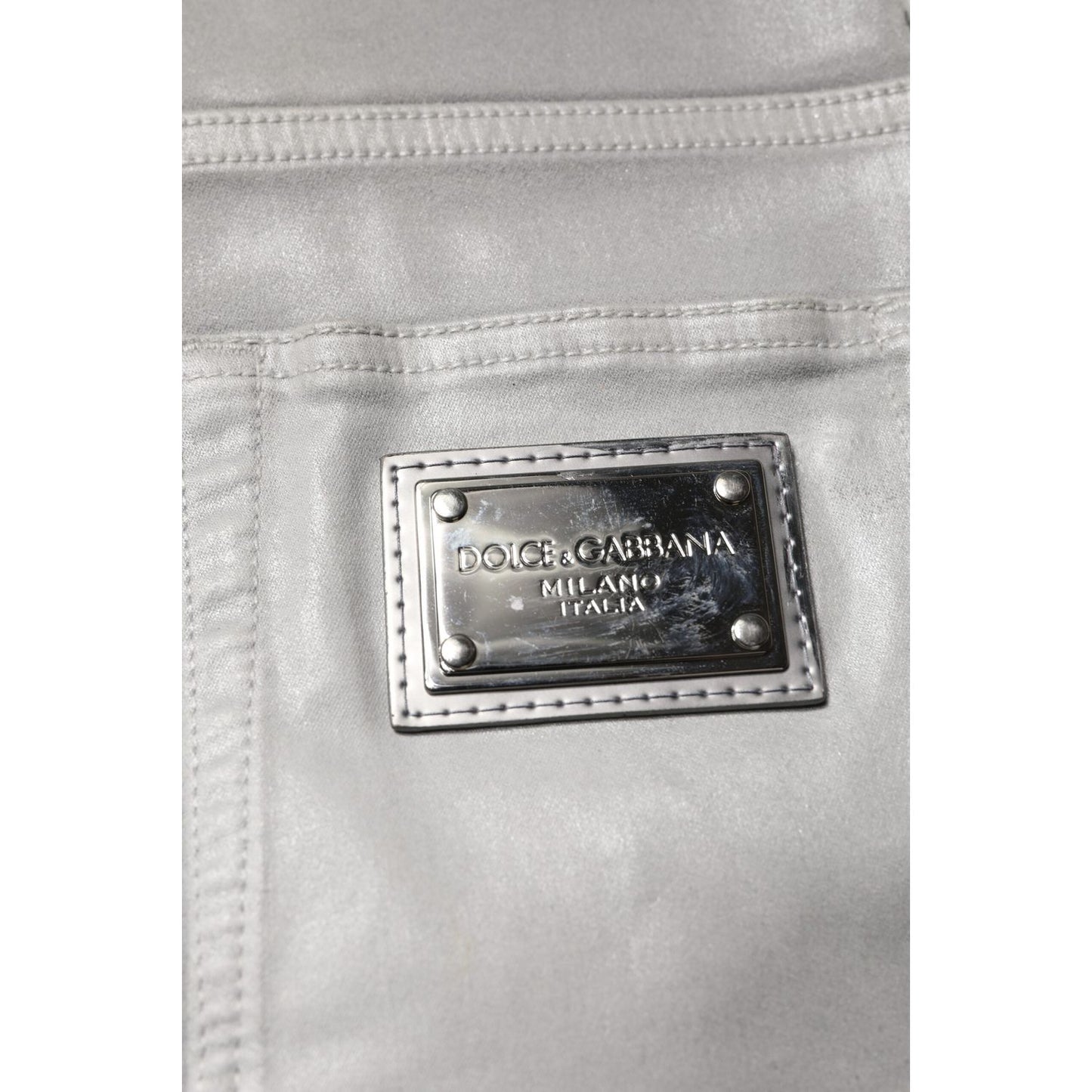 Dolce & Gabbana Gray Cotton Stretch Men Slim Fit Denim Jeans PAN75172-48