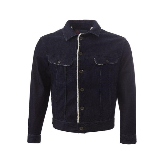 Lardini Blue Cotton Denim Jacket Lardini