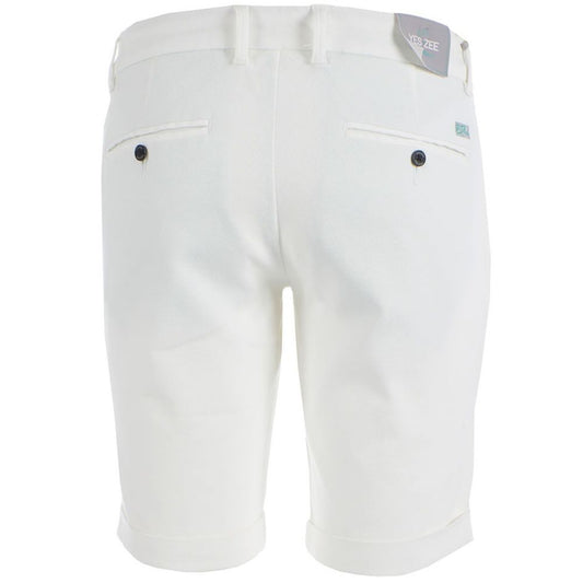 Yes Zee White Cotton Short YE-15244-W31