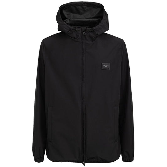 Dolce & Gabbana Black Polyester Jackets & Coat DO-8343676-IT48 | M