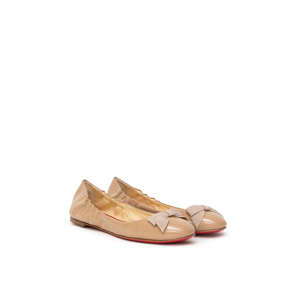 Christian Louboutin Beige Patent Leather Ballet Flat CH-9203672-EU40.5/US10.5